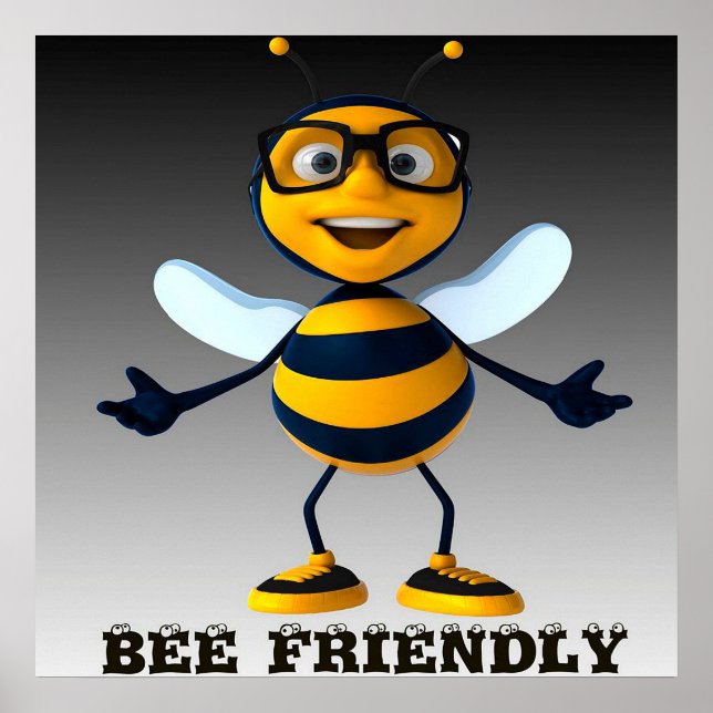 Bee Friendly Bee Gifts ,I Love Bee,Beekeeping Gift Poster (Front)