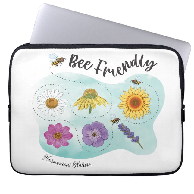 Bee friendly - Harmonious Nature Laptop Sleeve (Front)