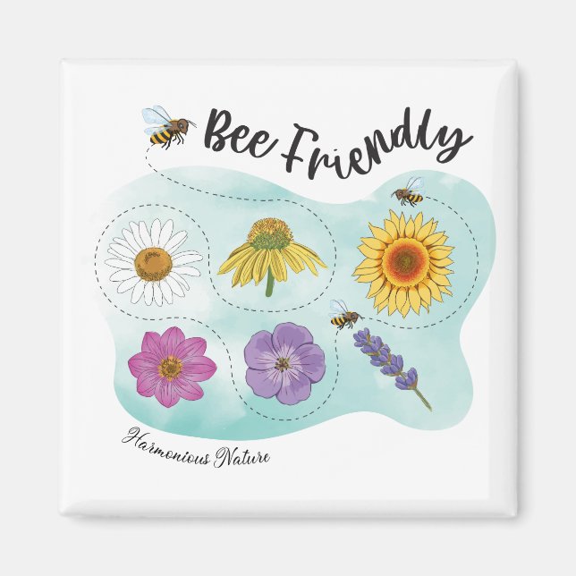 Bee friendly - Harmonious Nature  Magnet (Front)