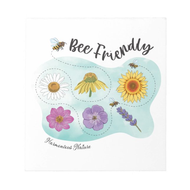 Bee friendly - Harmonious Nature Notepad (Front)