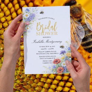 Bee Garden Bridal Shower Theme Invitation