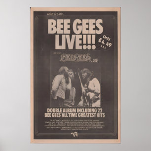 BEE GEES - original NME Poster 1977 - Live - Barry