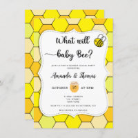 Bee gender reveal invitation