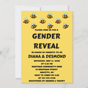 Bee Gender Reveal Invitation