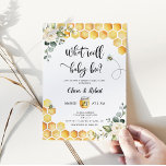 Bee gender reveal invitation<br><div class="desc">What will baby bee gender reveal invitation. 
Personalise with your information. Matching items available.</div>