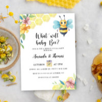 Bee gender reveal invitation