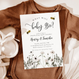Bee Gender Reveal Invitation   What Will Baby Bee?