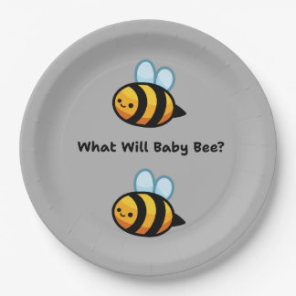Bee Gender Reveal Party Paper Plate