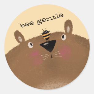 Bee Gentle Classic Round Sticker
