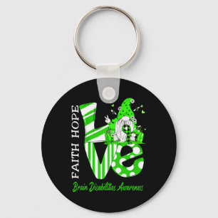 Bee Gnome Love Brain Disabilities Awareness  Key Ring