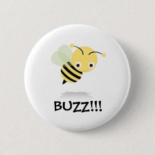 Bee go Buzz 6 Cm Round Badge