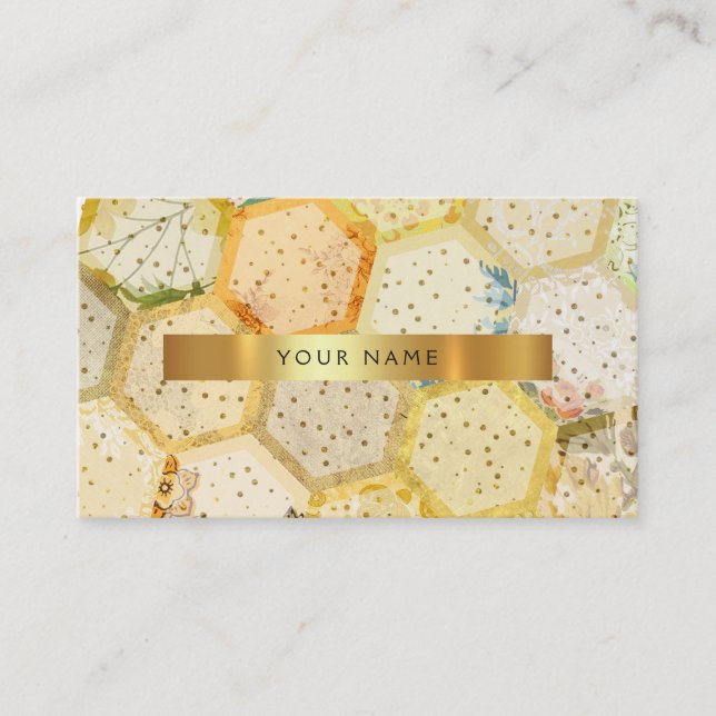 Bee Gold Honeycomb Beehive Vip Business Card (Front)