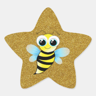 Bee Gold Star Sticker