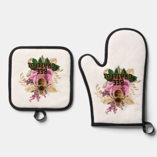 Bee Grateful Oven Mitt & Pot Holder Set
