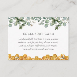 Bee Greenery Baby Shower Display Shower Enclosure Card