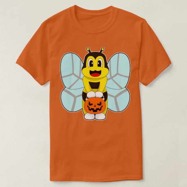 Bee Halloween Pumpkin T-Shirt (Design Front)