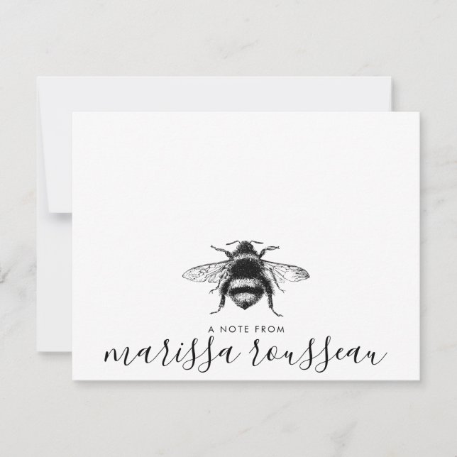 Bee Handwritten A Note From Script Name Card (Front)