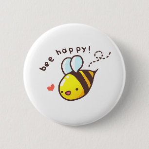 Bee Happy! 6 Cm Round Badge