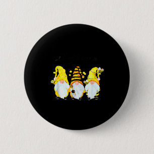 Bee Happy Bee Gnome Spring 6 Cm Round Badge