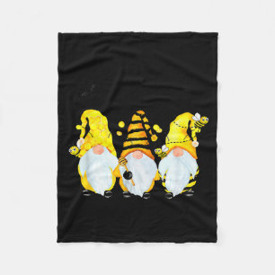 Bee Happy Bee Gnome Spring Fleece Blanket