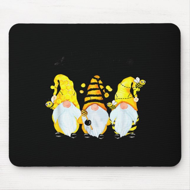 Bee Happy Bee Gnome Spring  Mouse Pad (Front)