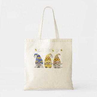 Bee Happy Bee Gnome Spring Sunflower Gnome  Tote Bag