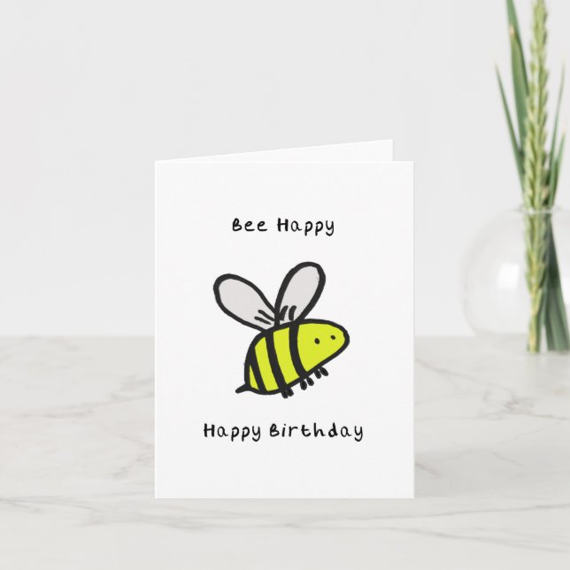 Bee Happy Birthday Card (Front)