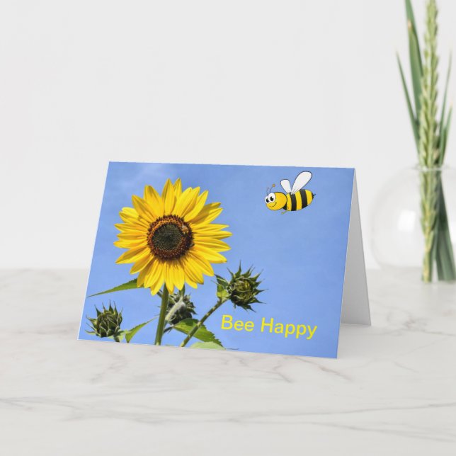 Bee Happy. Blank card (Front)