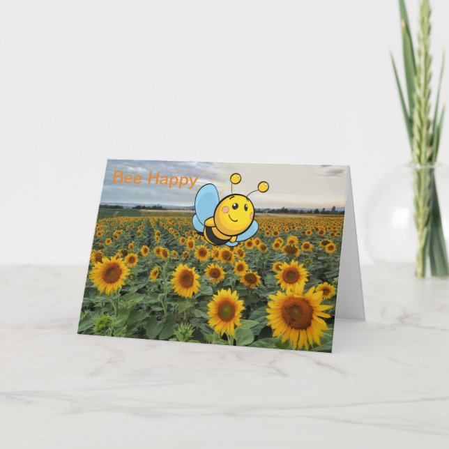 Bee Happy. Blank card (Front)