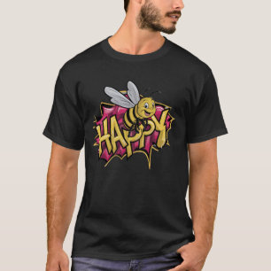 Bee Happy Bumblebee Sunflower Floral Save The Bees T-Shirt