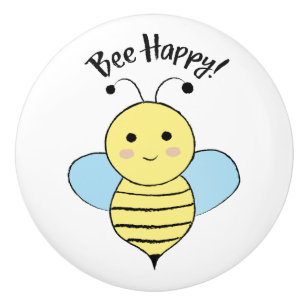 Bee Happy Ceramic Knob