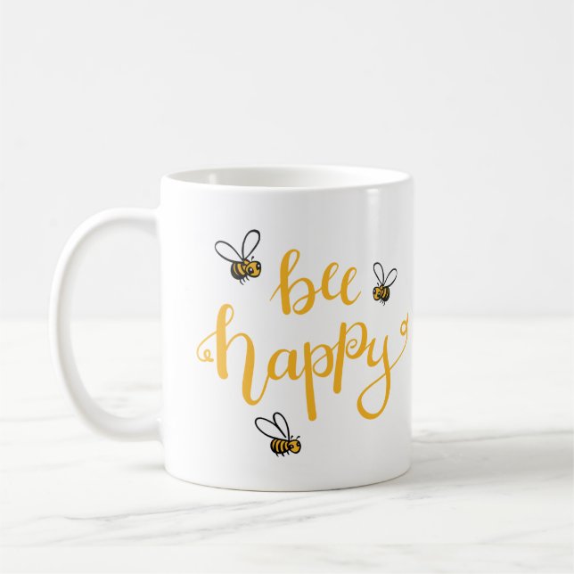 Bee happy coffee mug (Left)