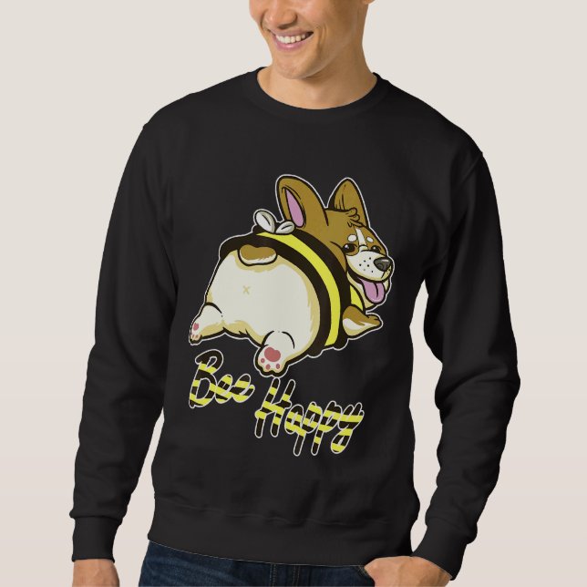 Bee Happy Corgi With Bee Costume Sweatshirt (Front)
