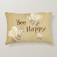 Bee Happy Country Pattern Watercolor