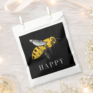 Bee Happy Custom Insect Illustration Favour Bags