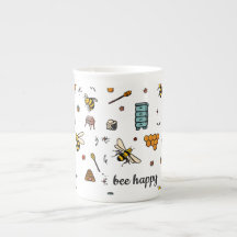 Bee happy cute bees word art