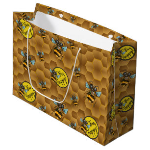 Bee Happy! Cute Honey Bee  Large Gift Bag