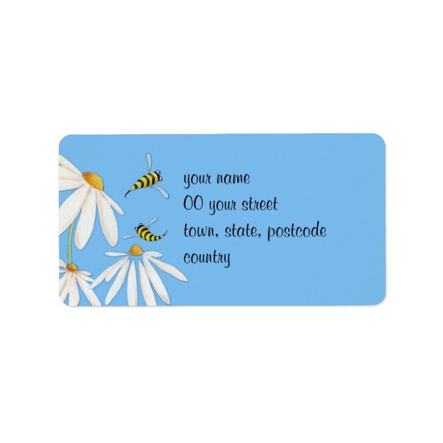 Bee Happy Daisies Address Label (Front)