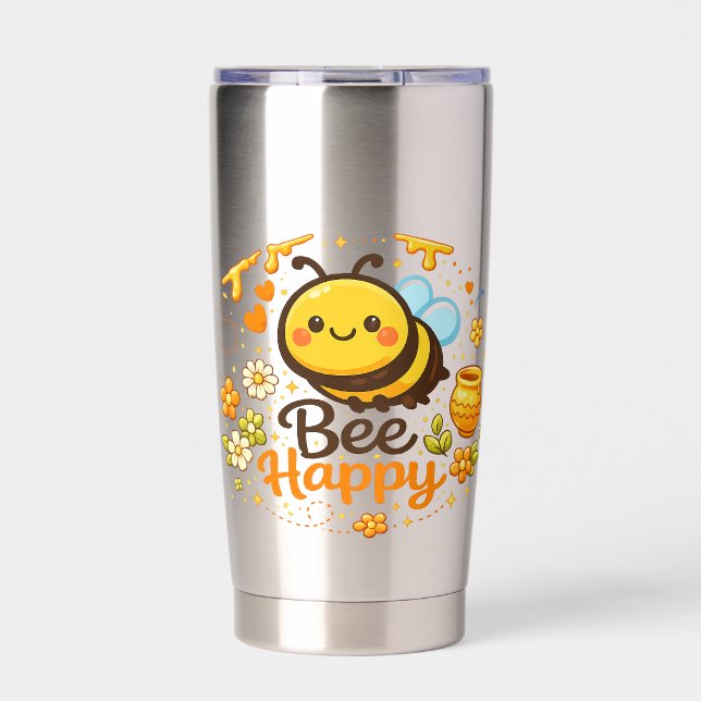 Bee Happy Insulated Tumbler (Front)