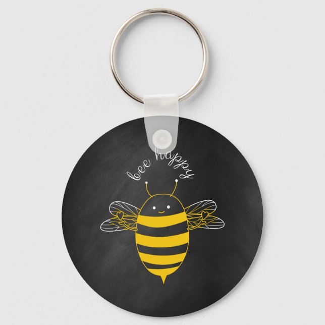 Bee Happy Key Ring (Front)