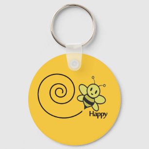 bee happy key ring