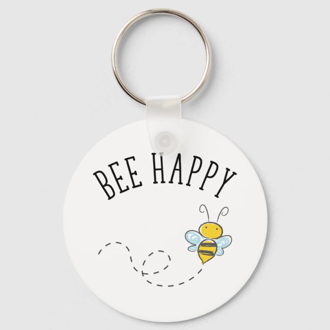 Bee Happy Key Ring (Front)