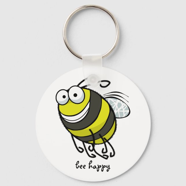 Bee Happy Key Ring (Front)