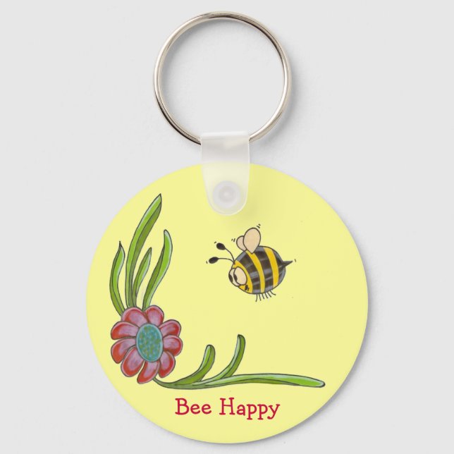 Bee Happy Keychain (Front)