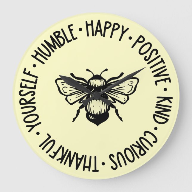 Bee Happy  Large Clock (Front)