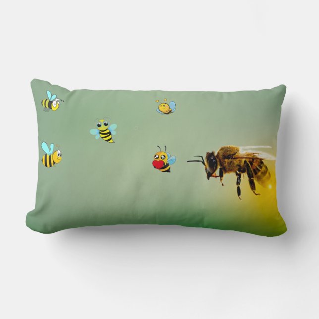 Bee Happy Lumbar Cushion (Front)