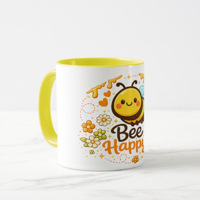 Bee Happy Mug (Front Left)
