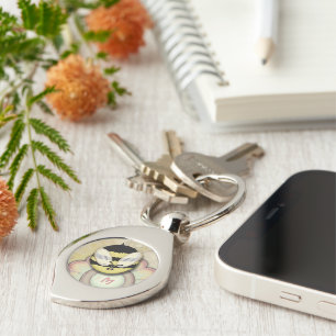 Bee Happy Personalised Monogram Key Ring