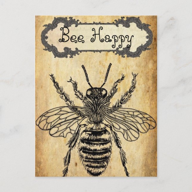 Bee Happy Personalised Postcard (Front)