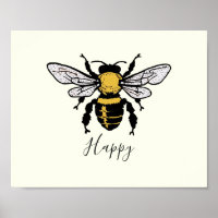 Bee Happy Poster